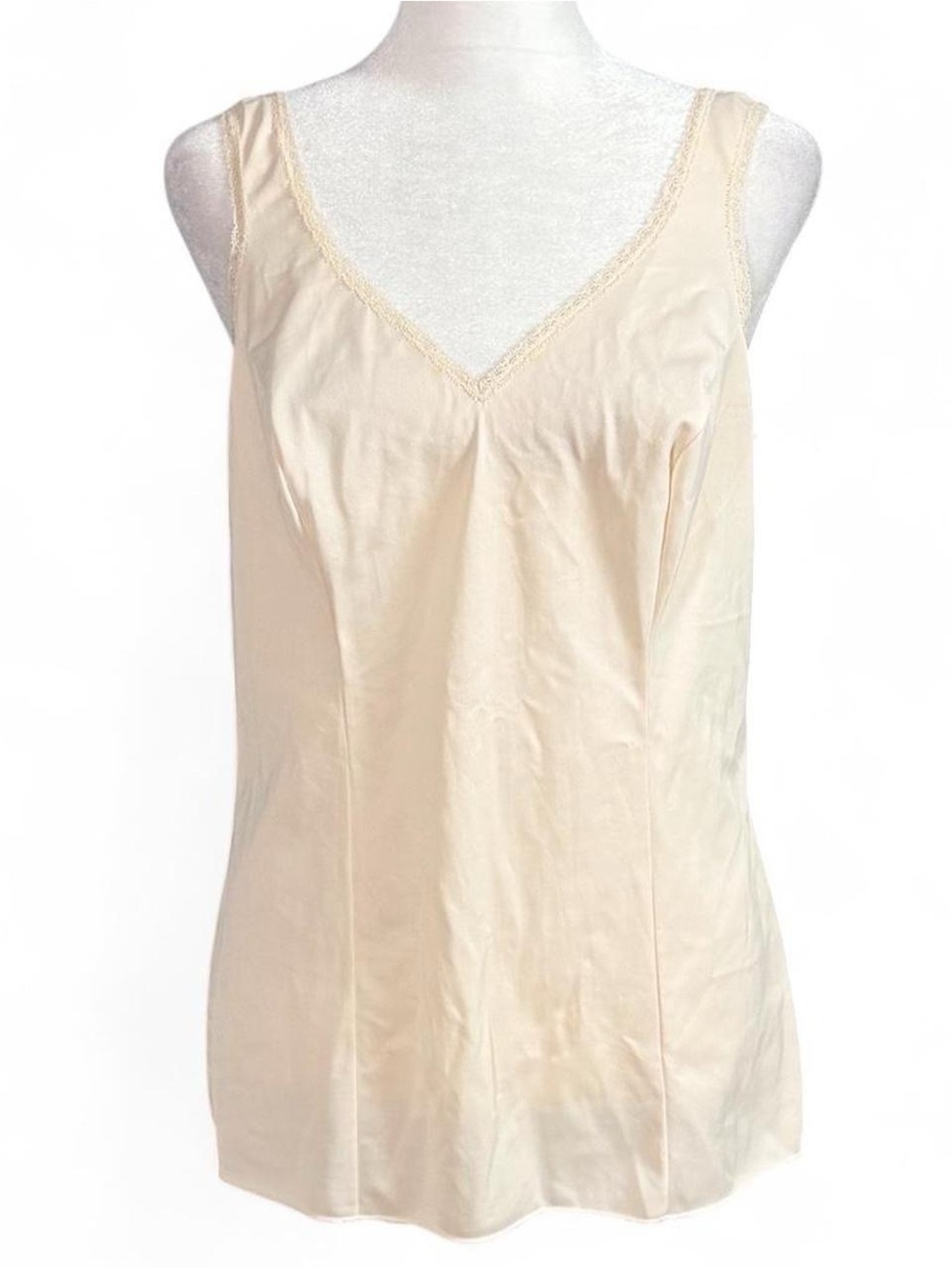 Vintage Lorraine Cream Lace Trim Camisole Size 36 USA Made